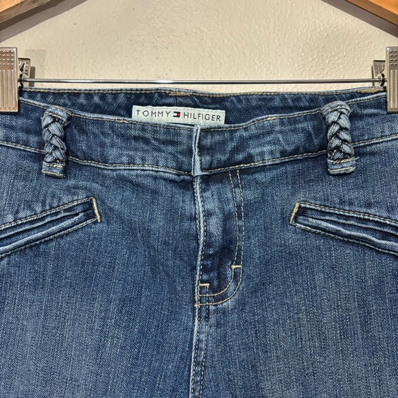 Tommy Hilfiger Vintage Bootcut Flare Jeans Size 10 Mid Rise Braided Detail - Picture 3 of 9